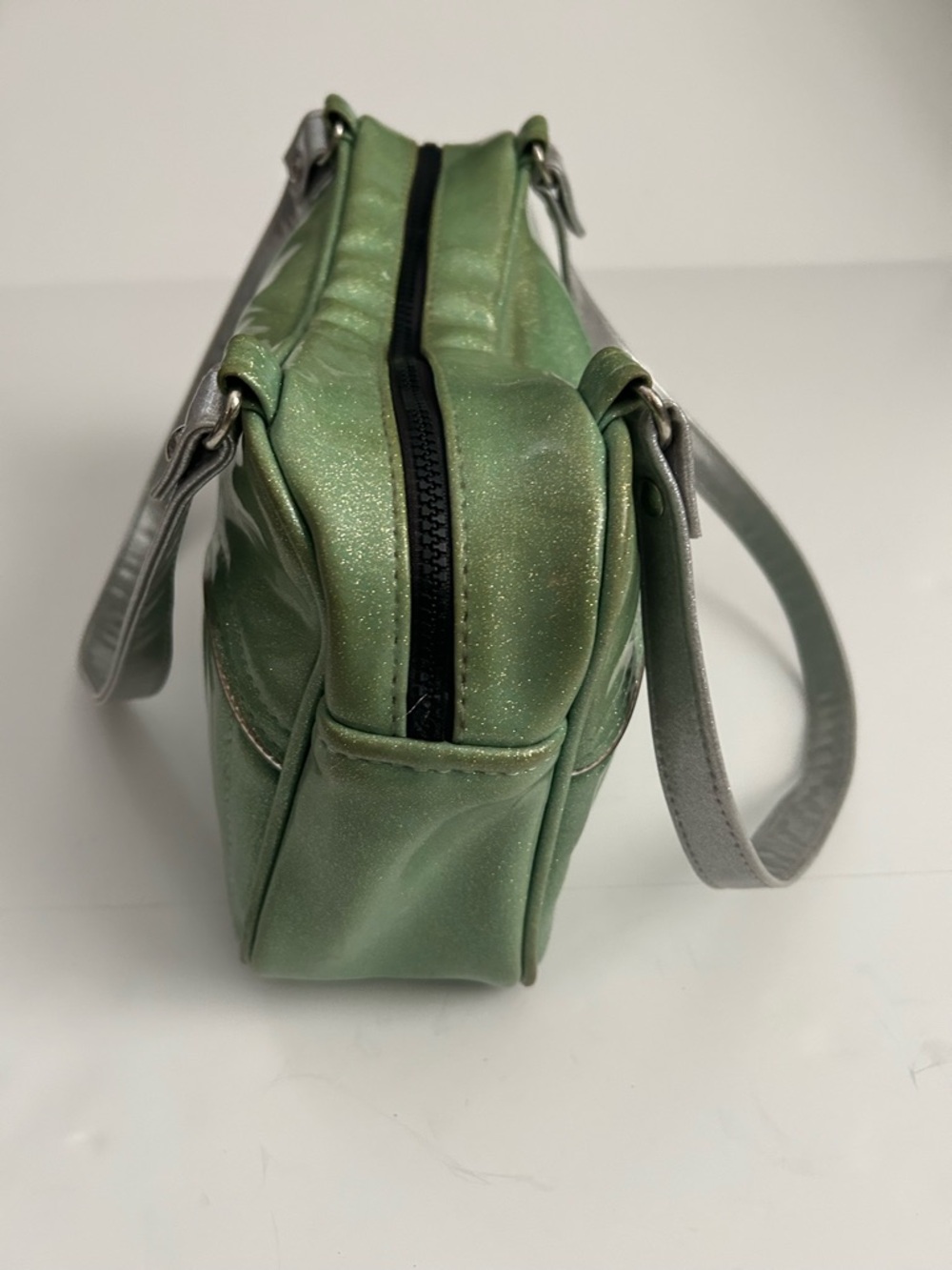 Trophy Queen Green Shoulder Bag with Silver Handles - Picture 5 of 12